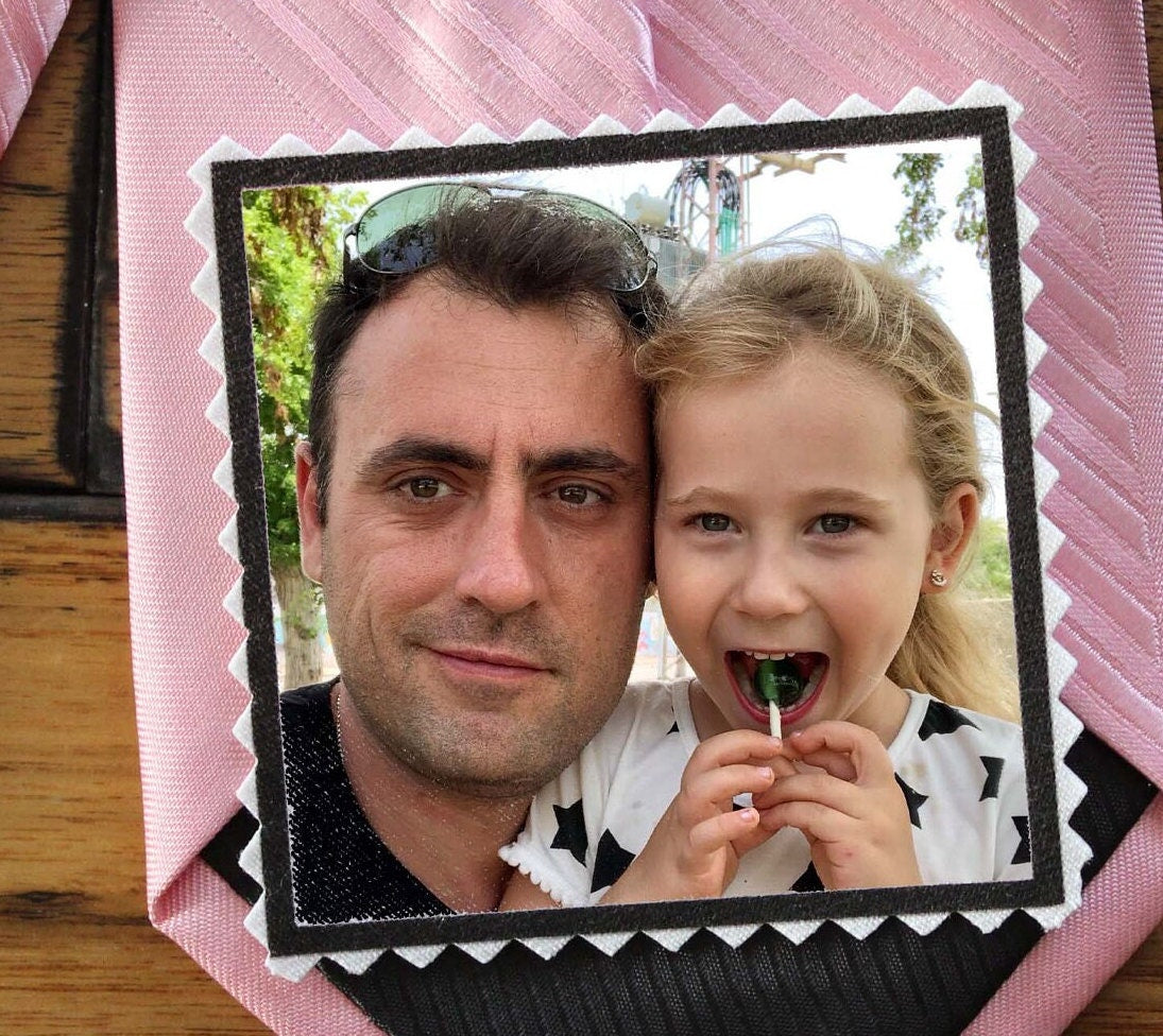 Custom Photo tie patch, Father's Day Gift, Dad wedding gift