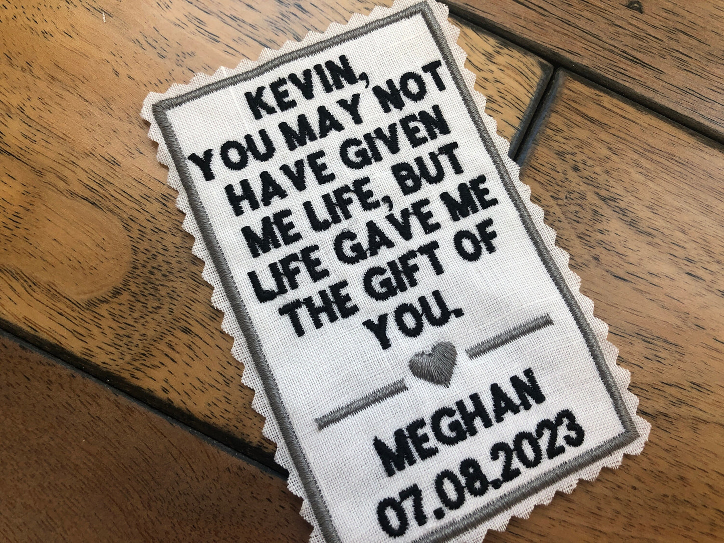 Stepdad Embroidered Tie Patch, Personalized Stepfather Wedding Gift, Sew-on or Iron-on