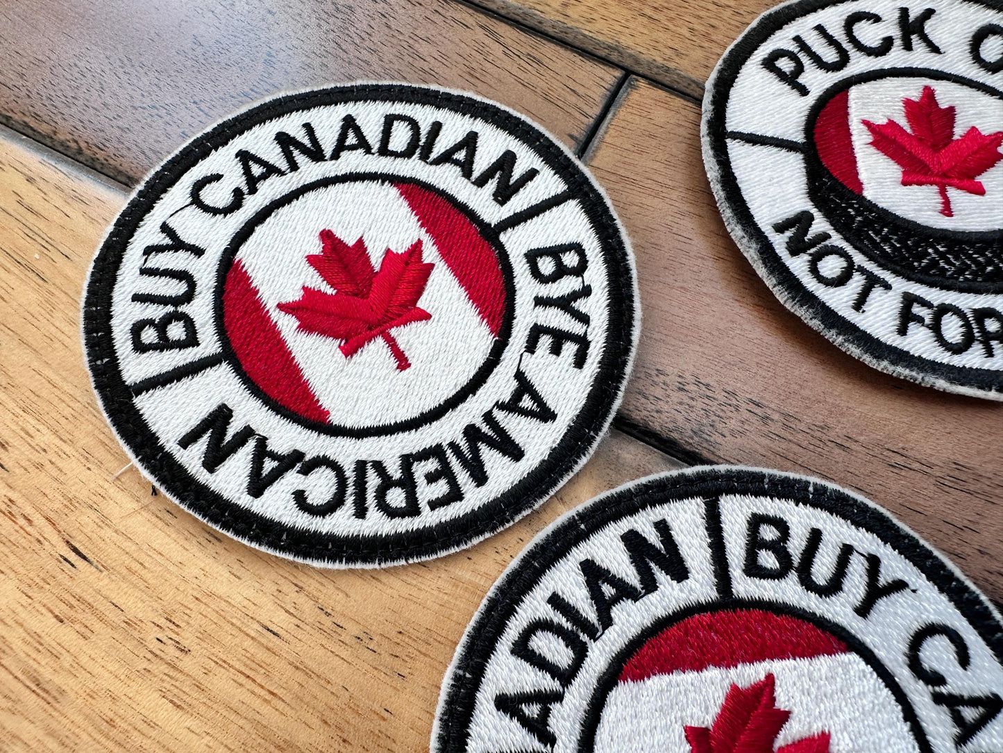 Buy Canadian Patch, Canada Patriot Embroidered Patch, Round 75mm (3") Patch, sew on or easy to iron on, Handmade Product of Canada