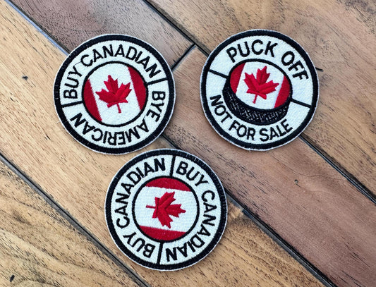 Buy Canadian Patch, Canada Patriot Embroidered Patch, Round 75mm (3") Patch, sew on or easy to iron on, Handmade Product of Canada