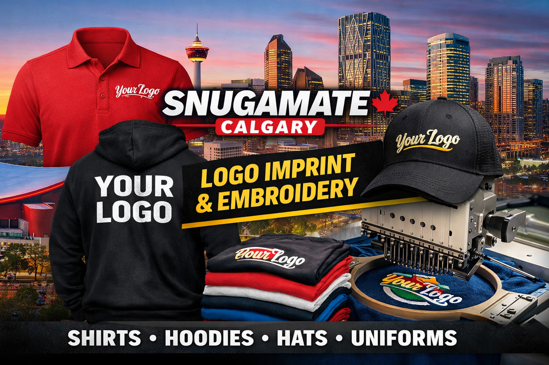 Snugamate Calgary Logo Imprint &amp; Embroidery (YYC): Custom Shirts, Hoodies, Hats &amp; Uniforms for Small Businesses
