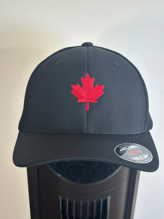 Forever Canadian Embroidered Black Cap, Canadian Maple Leaf Hat