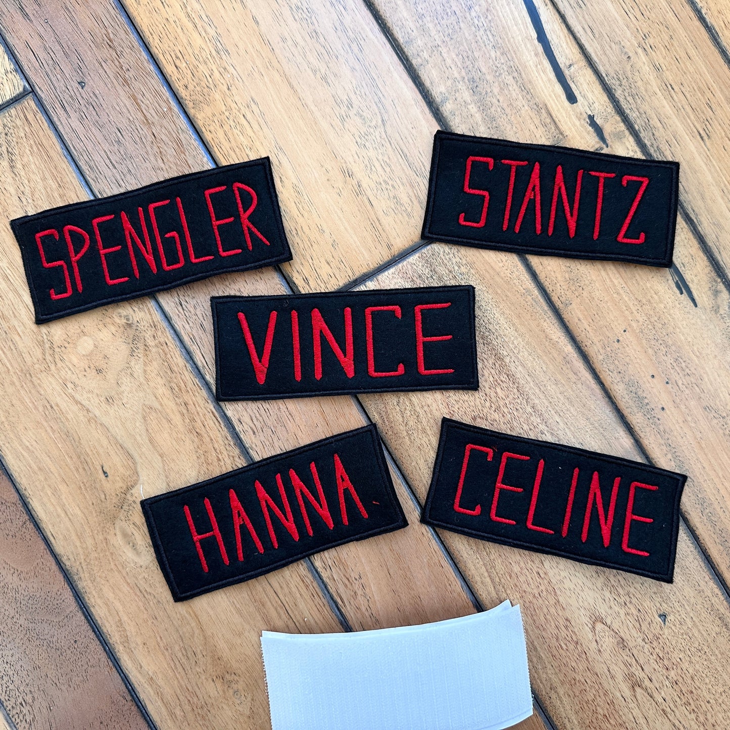 Ghost Busters Custom Embroidered Name Patch 4 x 2 inches, Iron on or sew on patch, Hook & Loops