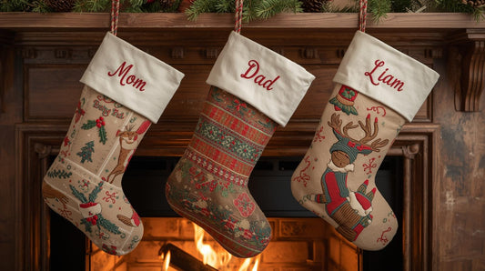 Personalized Name Embroidery on Your Christmas Stockings - Calgary location