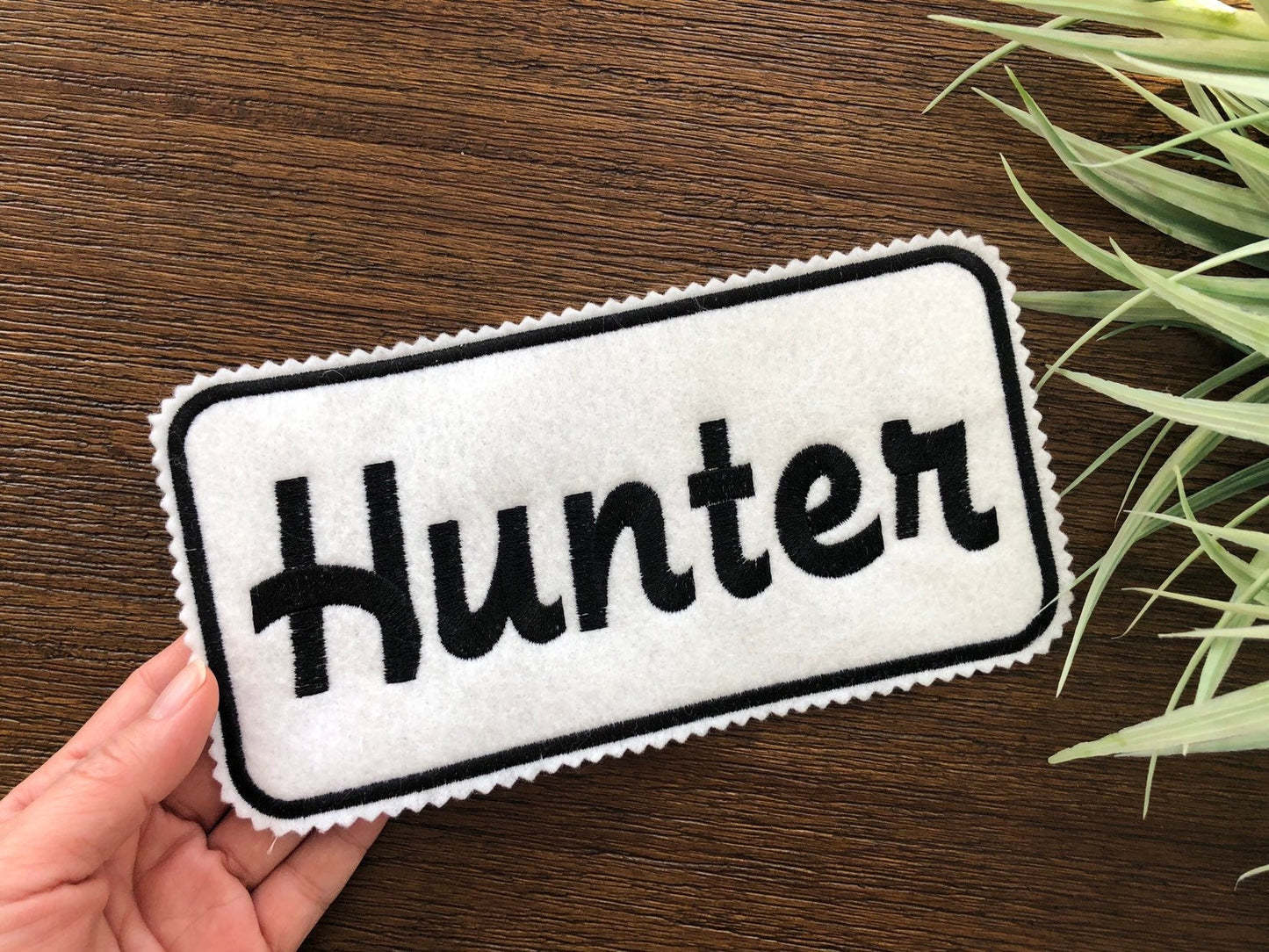 Embroidered Name Patch,  8x4 inches