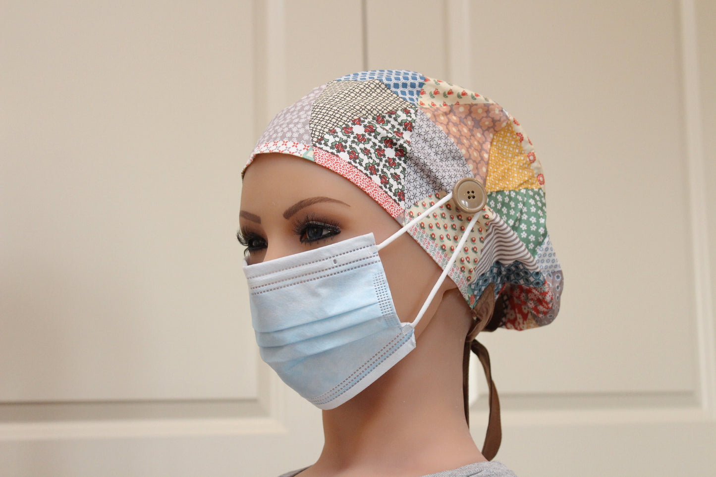 Women Head Covering for Chemo Patients, Slouchy hat Women, Quilted Pattern
