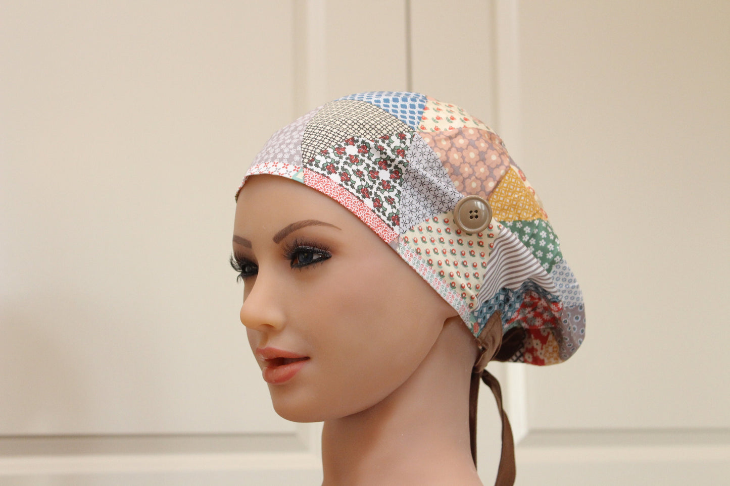 Women Head Covering for Chemo Patients, Slouchy hat Women, Quilted Pattern