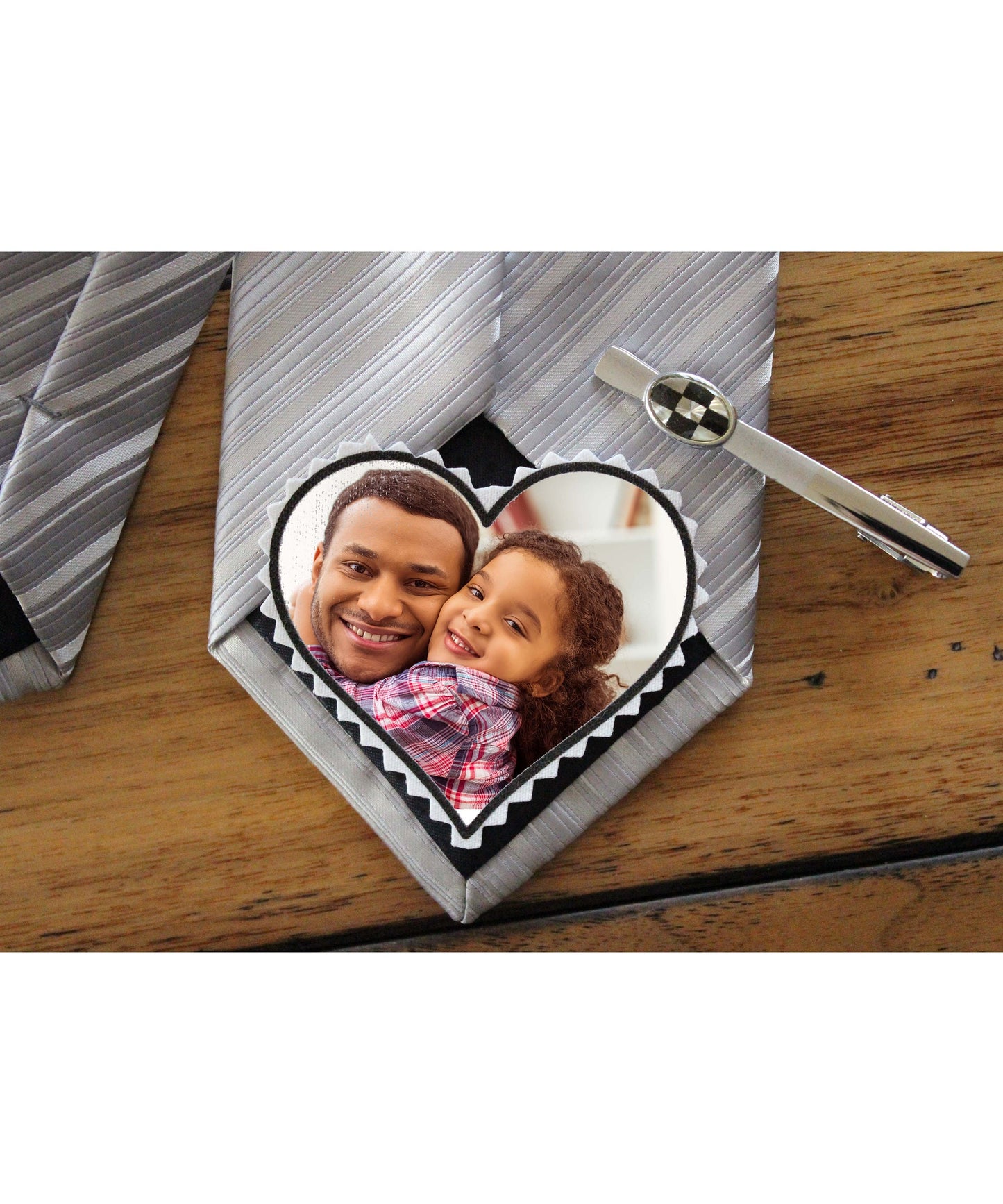Father of the bride gift, Men gift, Printed heart shaped tie patch, wedding gift, Birthday gift, Christmas gift, Father&#39;s day gift-[TT-2]