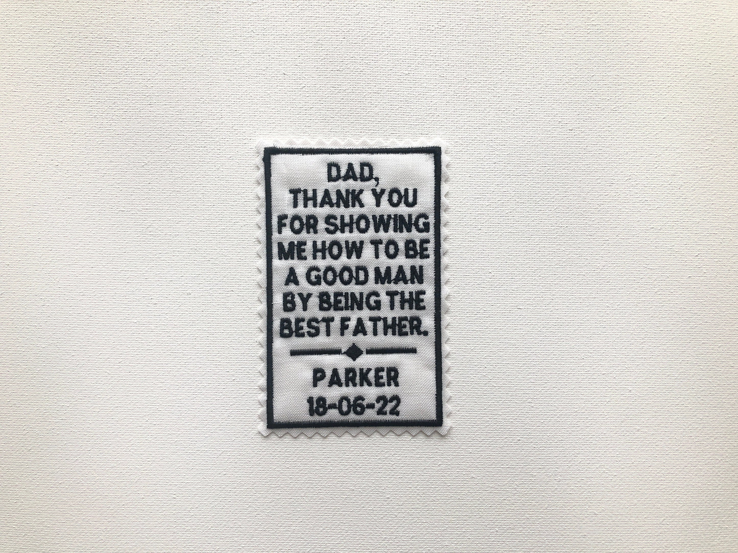 Embroidered Father of the Groom Tie Patch, Personalized Wedding Gift from Son, sew-on or iron-on patch