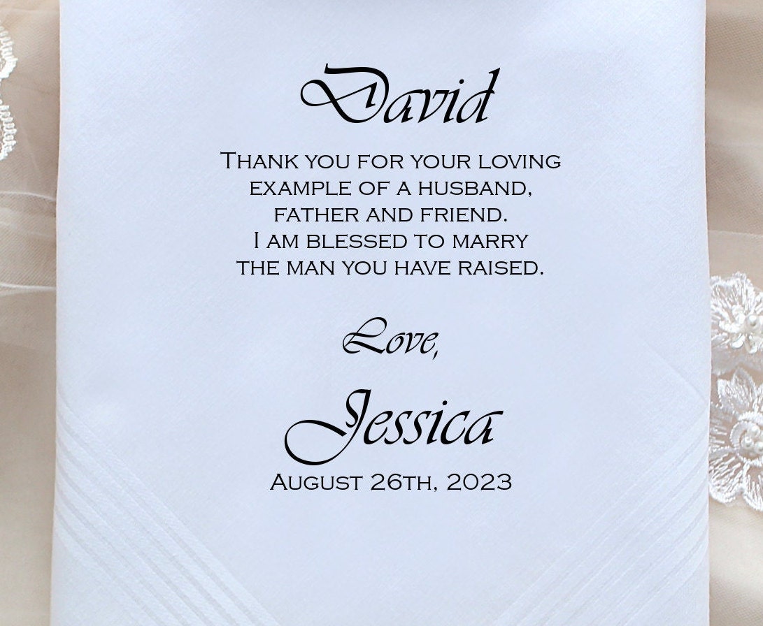 Father of the Groom handkerchief from Groom, Thank you for your loving, custom PRINTED wedding handkerchief, Personalized. FViCop[26]