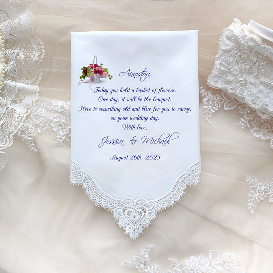 Flower Girl Wedding Gift from Bride & Groom, Flower Girl Handkerchief, Flower Girl Gift, Custom Printed, Flower Girl Thank You Gifts