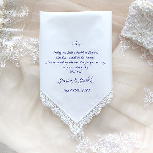 Flower Girl Gift, Wedding handkerchief, Customized, PRINTED, Personalized, hanky, gift, favor LS5FCA[37]