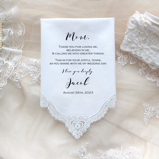 Mother of the Groom Handkerchief, custom PRINTED wedding Handkerchief, Mother of the Groom Gift from Groom,Personalized-LS11PadCop[179]