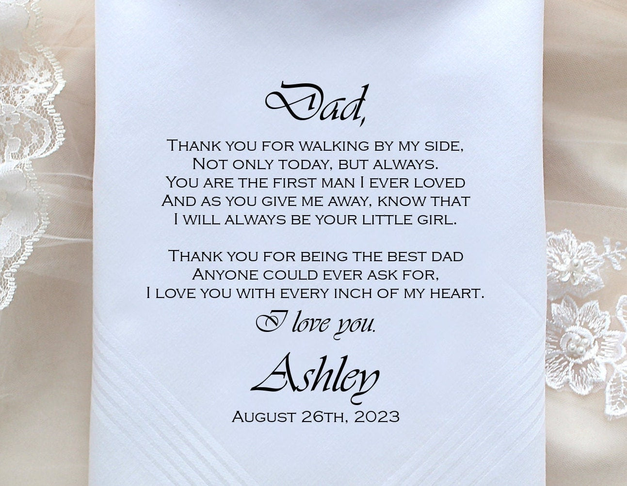 Father of the Bride Gift Father of the bride handkerchief father of the Groom gift Wedding Handkerchief PRINTED handkerchief. MSFCoVi[21]