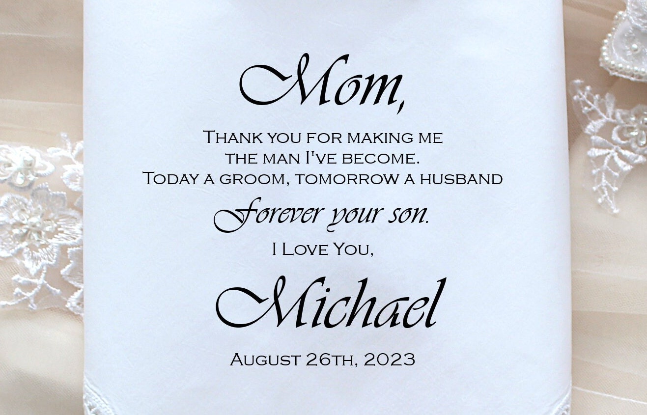 Mother of the Groom gift, custom PRINTED wedding Handkerchief, Mother of the Groom Gift from Groom,Personalized-ViCop[52]