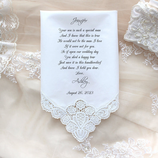 Mother of the Groom gift, custom PRINTED wedding handkerchief, Mother in-law, Personalized. LS5FCAC[19]