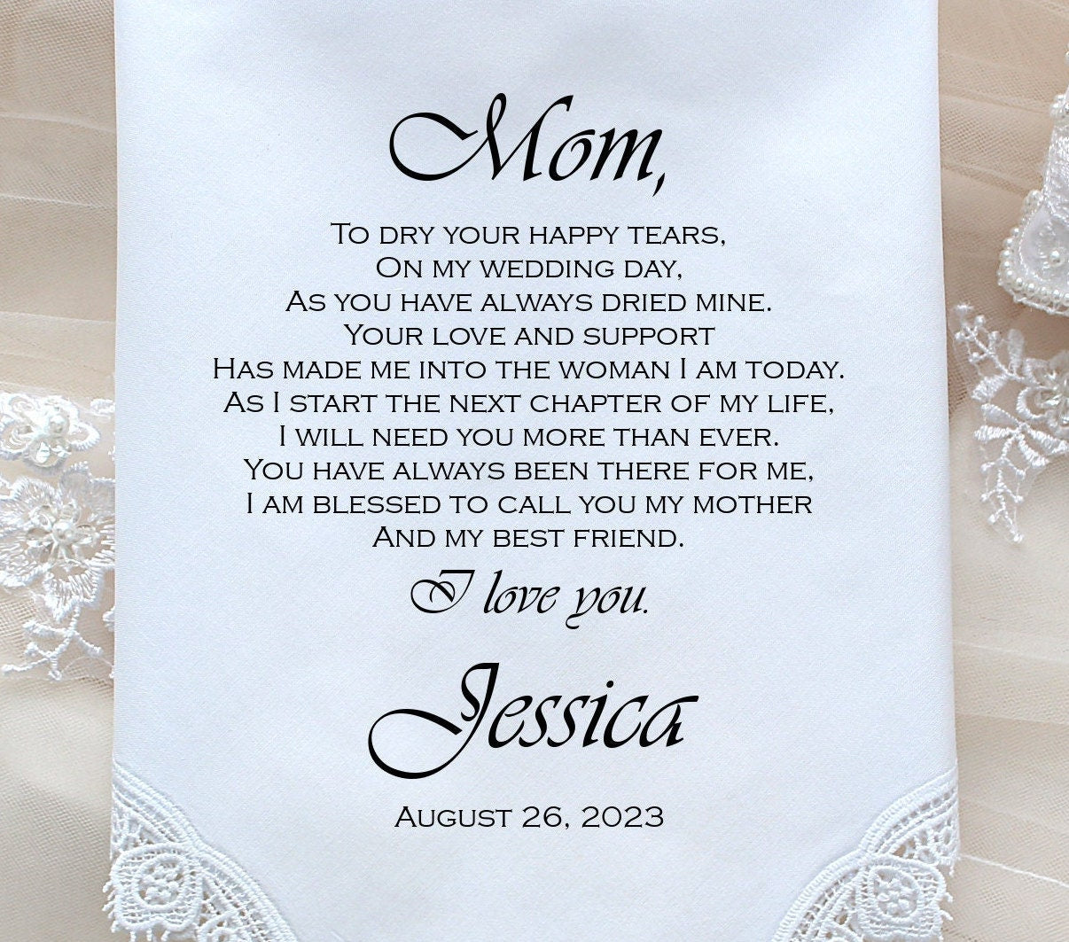 Wedding Handkerchief, Mother of the Bride Gift from the Bride, PRINTED, CUSTOMIZED, Gift for Mother of the Groom gift-ViCop[51]