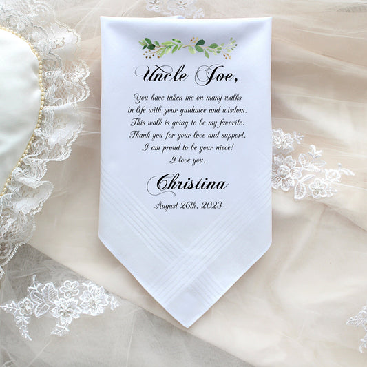 Uncle of the Bride Gift, Gift for Uncle, printed Wedding Handkerchief, Personalized handkerchief-ChoCAC[320]