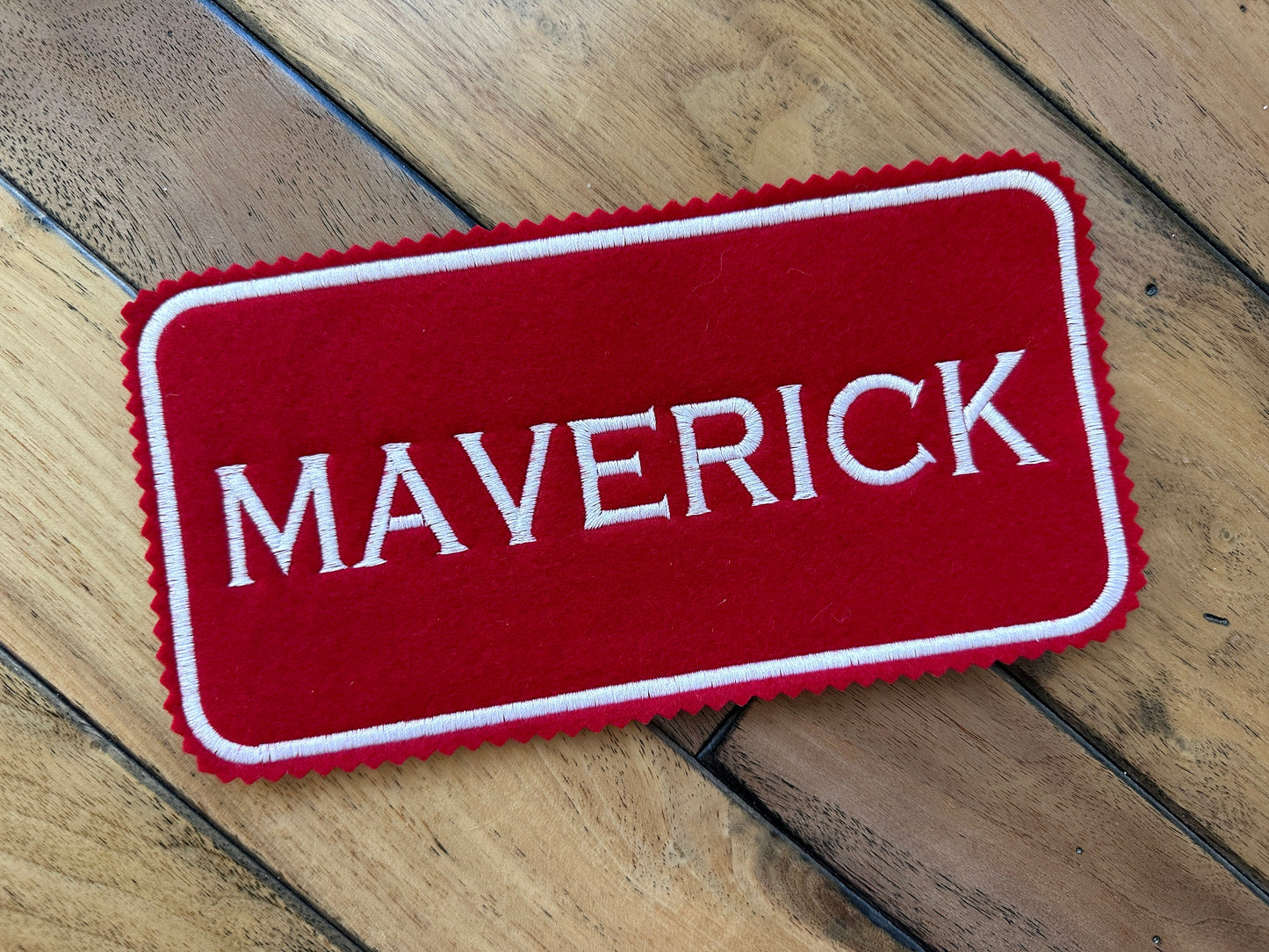 Embroidered Name Patch,  8x4 inches