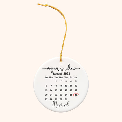 Married Calendar Ornament