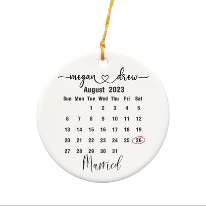 Married Calendar Ornament