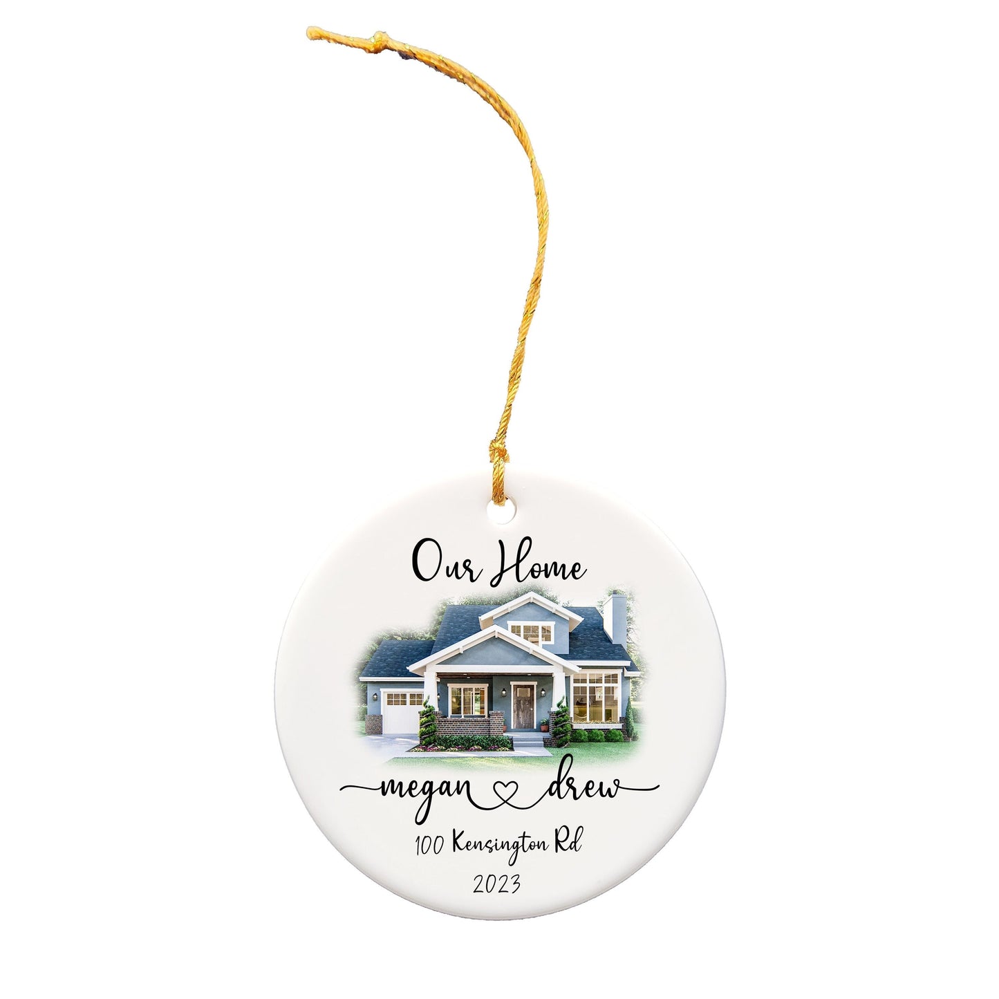 Personalized Ornament with photo of your Home, Housewarming Gift, Custom House Address Ornament, Couples Home Ornament, Realtor Client Gift