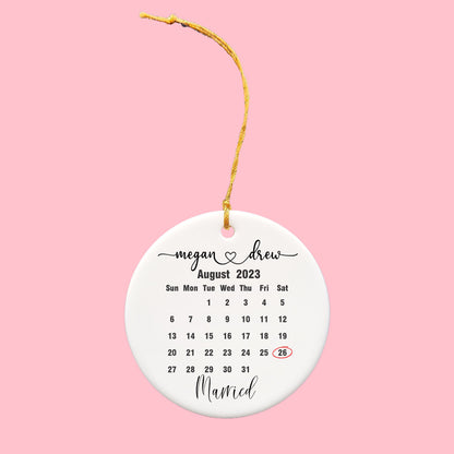 Married Calendar Ornament
