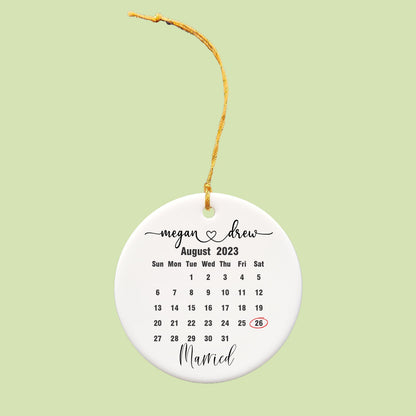 Married Calendar Ornament