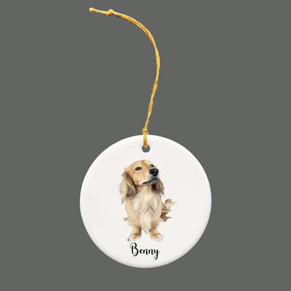 Personalized Ceramic Dog Ornament with picture and name