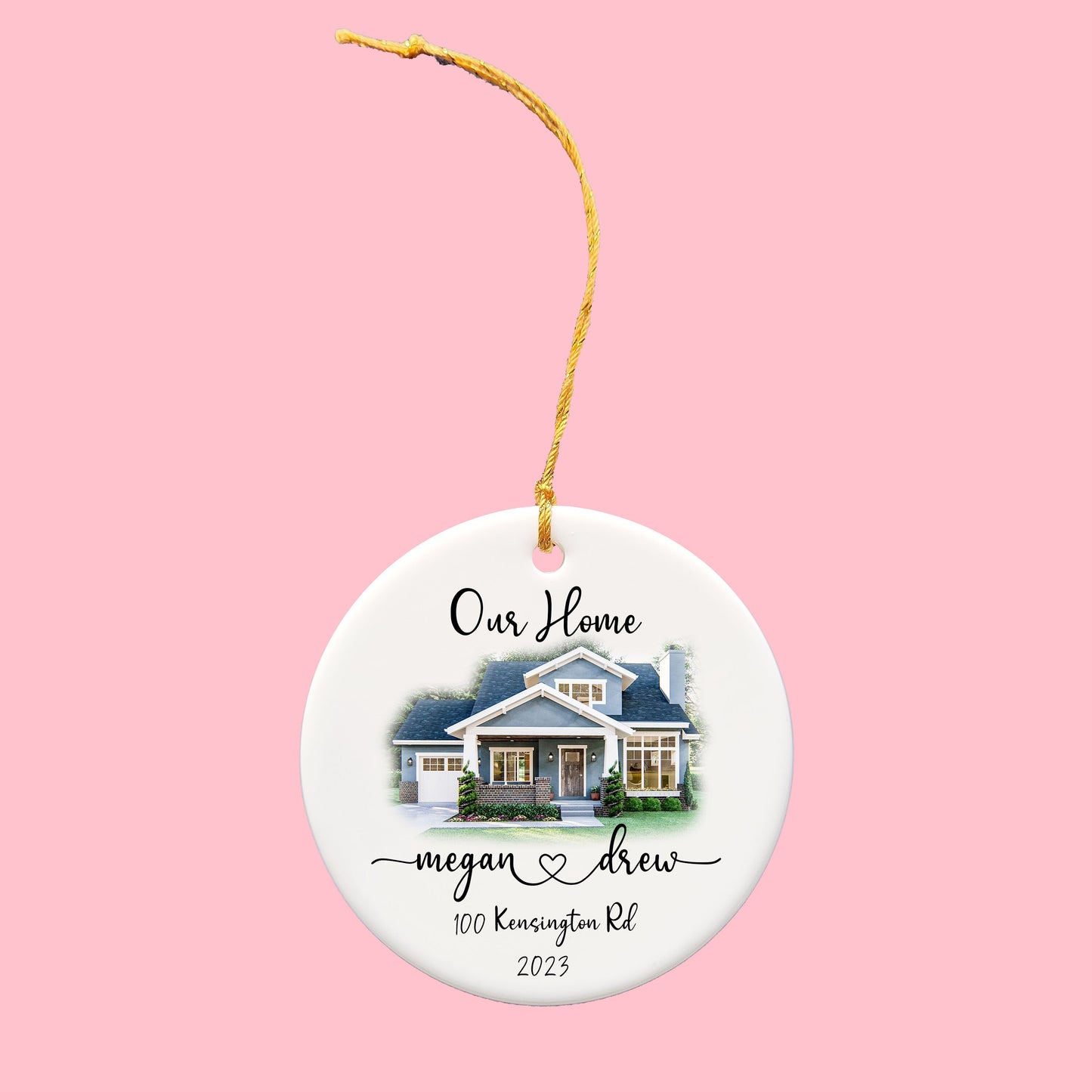 Personalized Ornament with photo of your Home, Housewarming Gift, Custom House Address Ornament, Couples Home Ornament, Realtor Client Gift