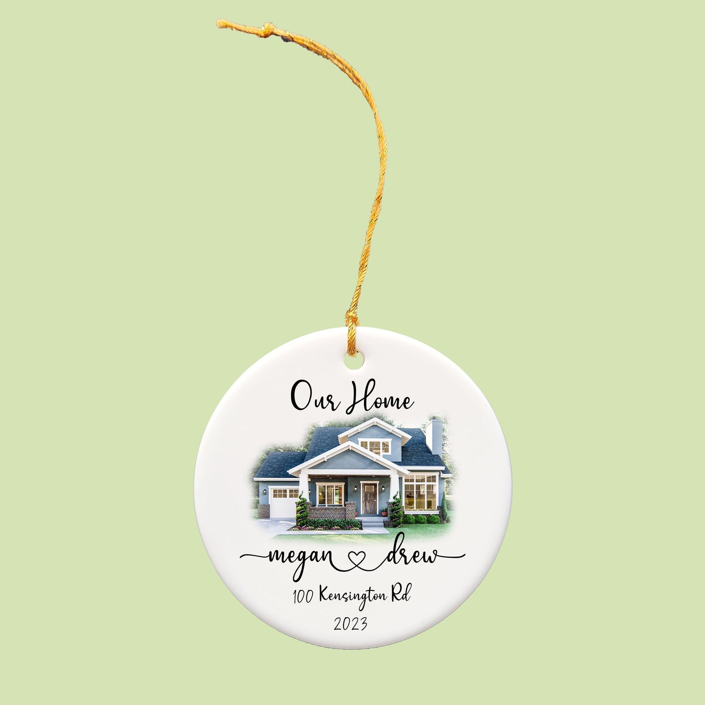 Personalized Ornament with photo of your Home, Housewarming Gift, Custom House Address Ornament, Couples Home Ornament, Realtor Client Gift