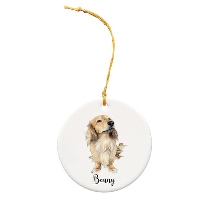 Personalized Ceramic Dog Ornament with picture and name