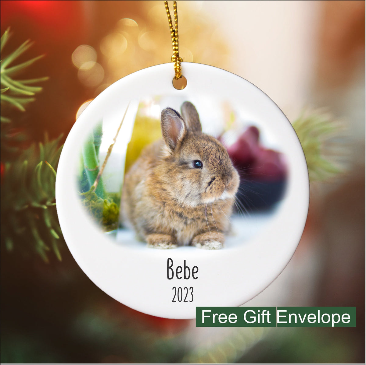 Personalized Pet Photo Ornament, Custom Pet Memorial Keepsake, Dog Cat Photo Christmas Ornament