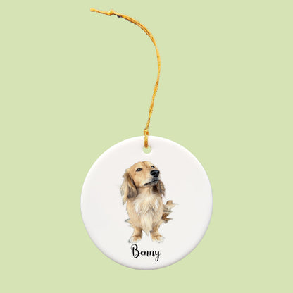Personalized Ceramic Dog Ornament with picture and name