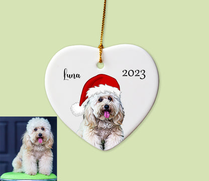 Cartoon Pet Heart Ornament With Custom Photo