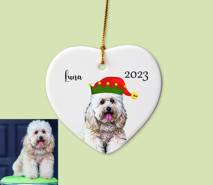 Cartoon Pet Heart Ornament With Custom Photo