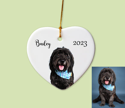 Cartoon Pet Heart Ornament With Custom Photo