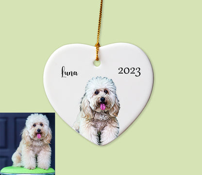 Cartoon Pet Heart Ornament With Custom Photo