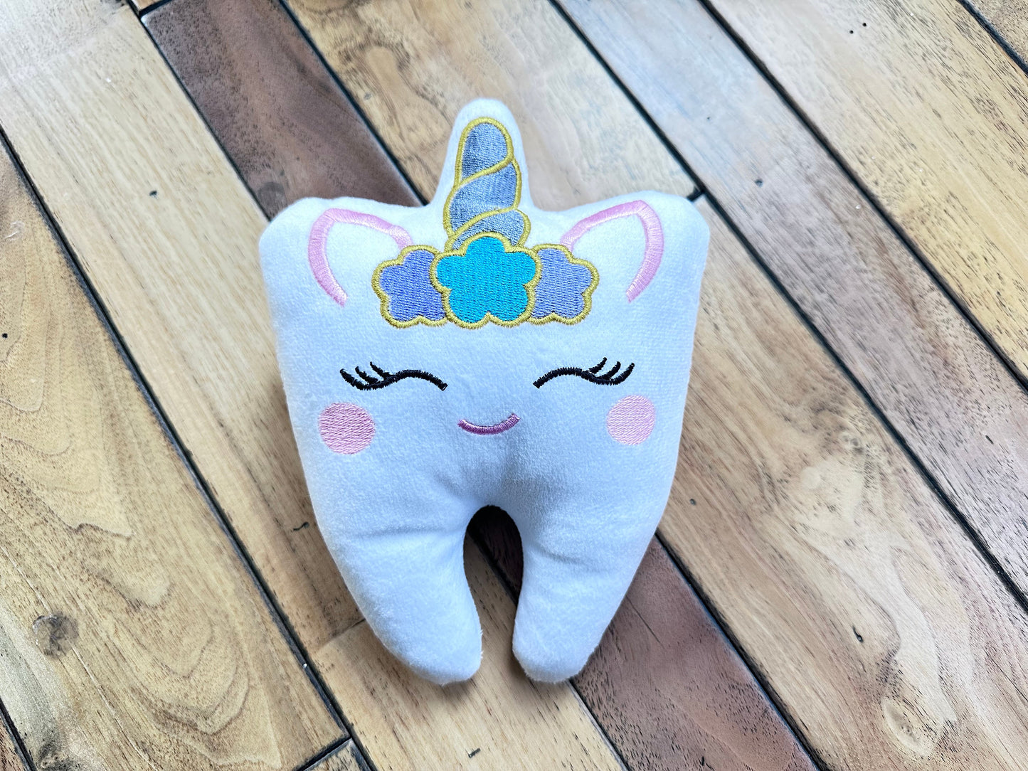 Unicorn Tooth Fairy Plush with Tooth Pocket and Custom Name