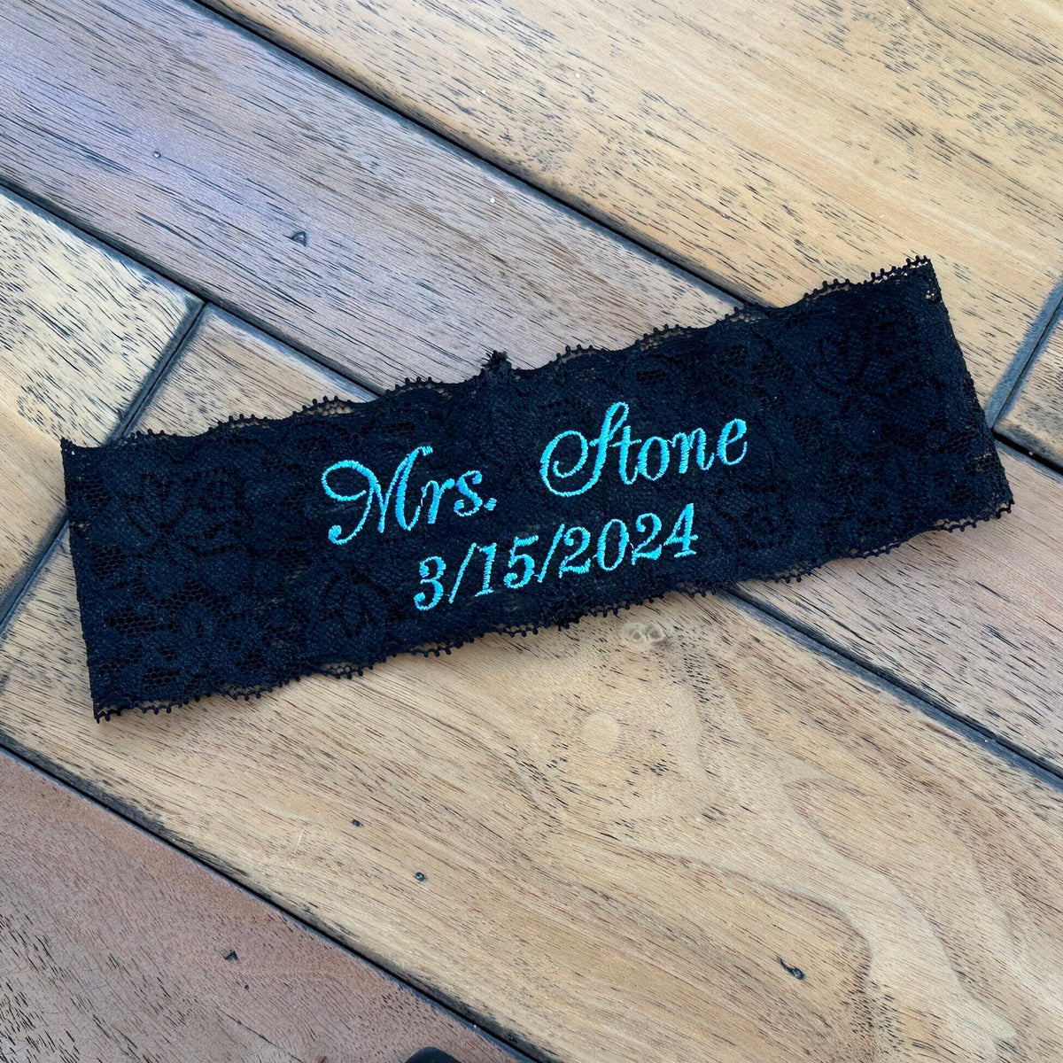 Black Lace Bridal Garters: Custom size for Petite to Plus Brides