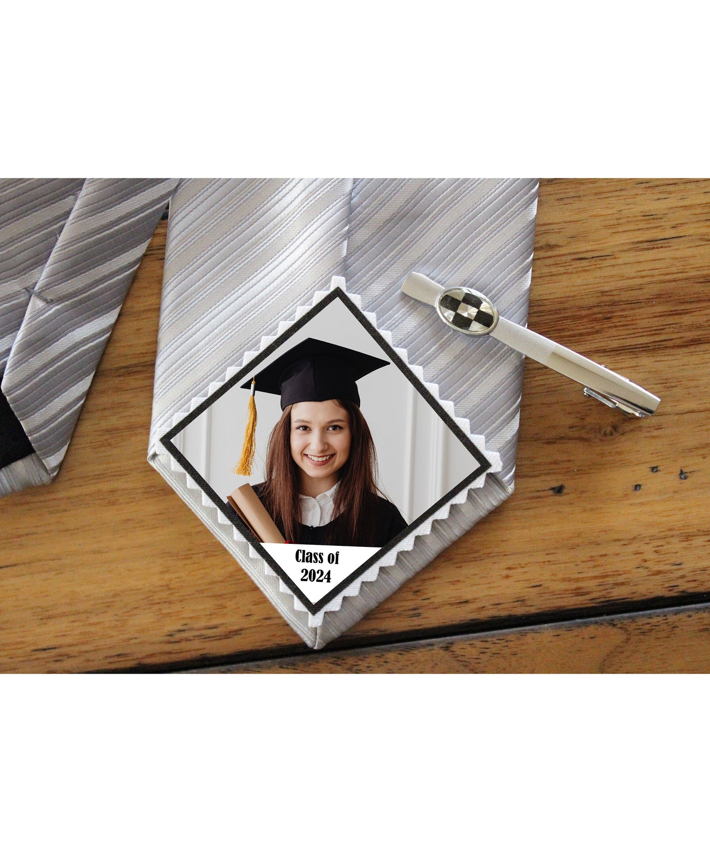 Graduation Tie Patch with Photo, Stole patch, Graduation Gift